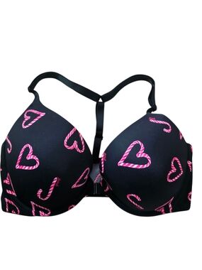 Victoria's Secret PINK Everywhere Push Up Bra Candy Cane Heart 34D NWT